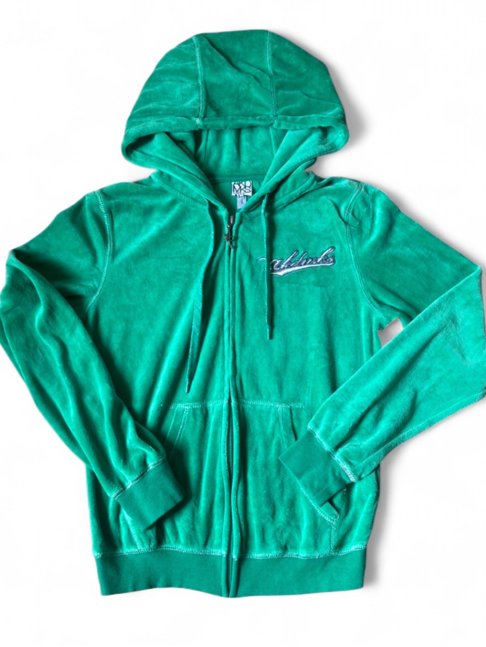 Akademiks Teal Velour Zip-Up Hoodie